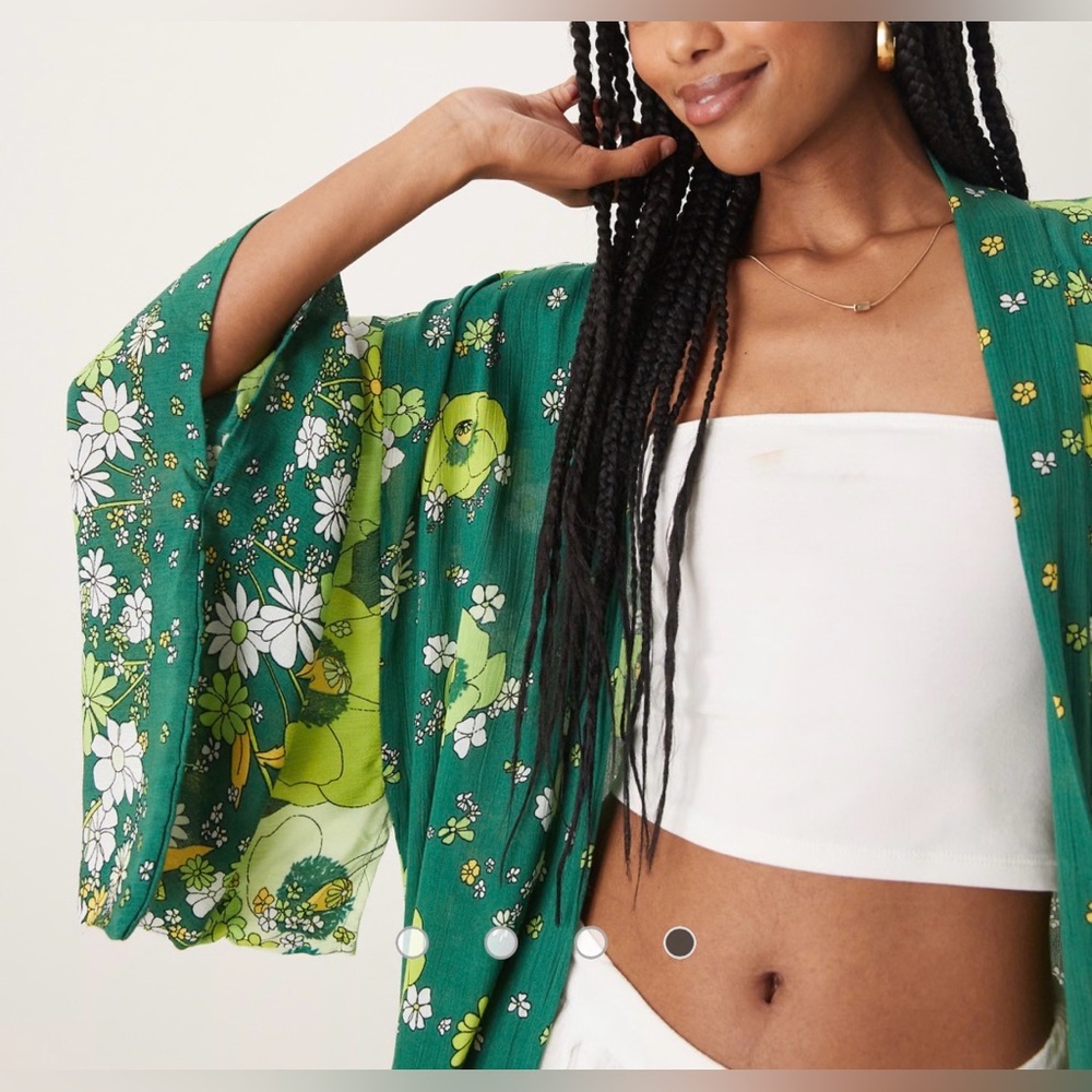 Free People Hidden Hills Floral Boho  Maxi Kimono Duster - Picture 7 of 15